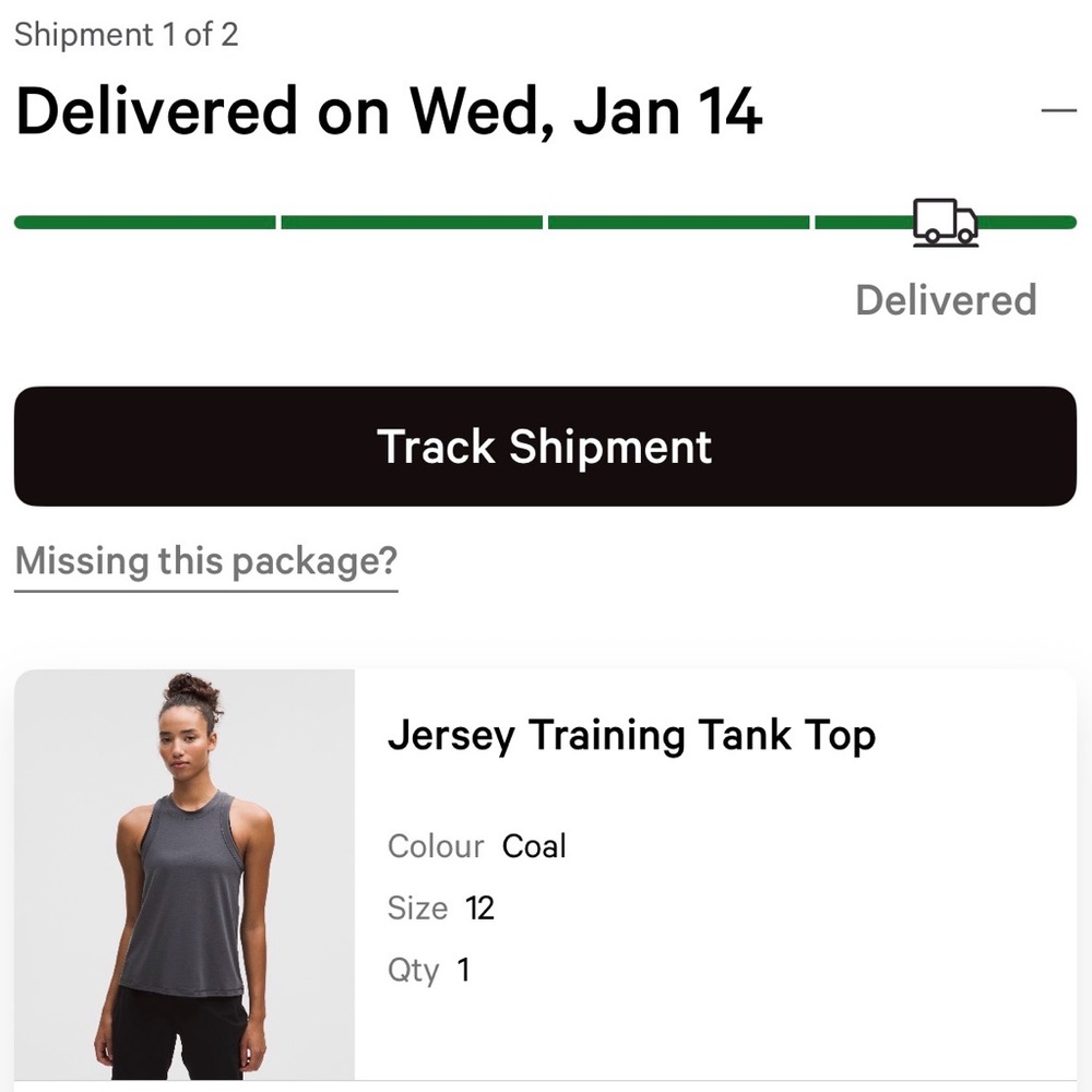 2 Lululemon Jersey Training Tank